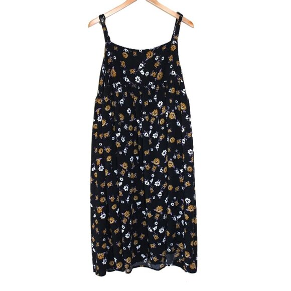 Urban Outfitters Black and Gold Floral Midi Dress - Picture 4 of 12